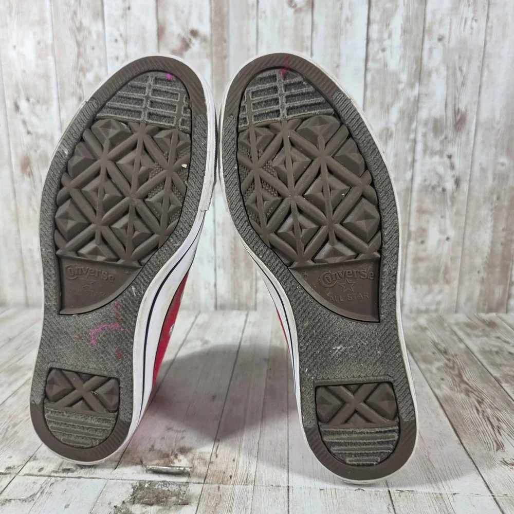 Converse Chuck Taylor All Star High Top Red Canvas Sneakers Womens 7 Mens 5 - Picture 5 of 8